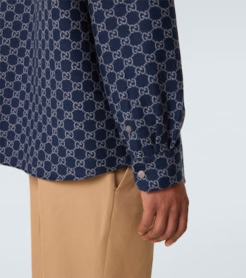 Camisa de jacquard de lana con GG | Gucci