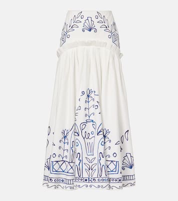 x LRNCE Leela printed cotton maxi skirt | Alémais