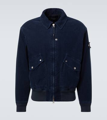 جاكيت بلوزون من مخمل القطن المضلع Compass | Stone Island