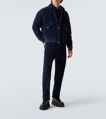 جاكيت بلوزون من مخمل القطن المضلع Compass | Stone Island