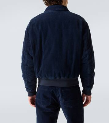 جاكيت بلوزون من مخمل القطن المضلع Compass | Stone Island