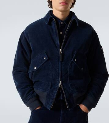 جاكيت بلوزون من مخمل القطن المضلع Compass | Stone Island