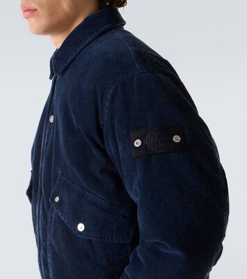 جاكيت بلوزون من مخمل القطن المضلع Compass | Stone Island