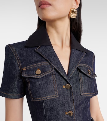 Midikleid aus Denim | Self-Portrait