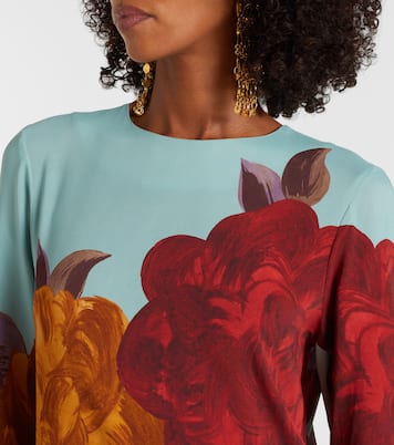 Vestido midi Swing de jersey floral | La DoubleJ