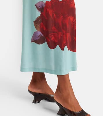 Vestido midi Swing de jersey floral | La DoubleJ