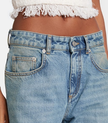 Distressed embellished wide-leg jeans | Area