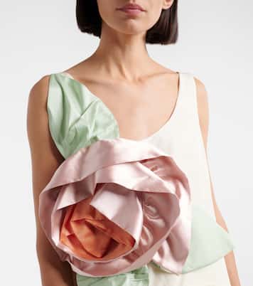 Top in taffetà con applicazioni floreali | Simone Rocha