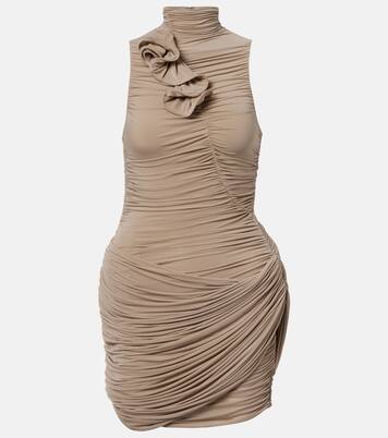 Floral-appliqué ruched minidress | Magda Butrym