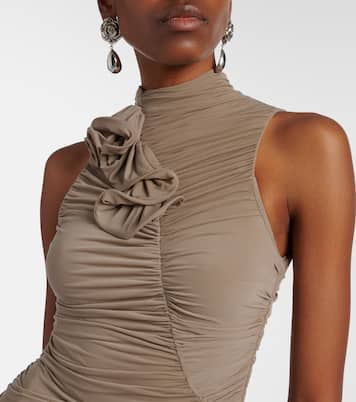 Floral-appliqué ruched minidress | Magda Butrym