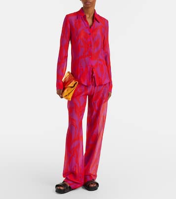 Pachas silk straight pants | Dries Van Noten