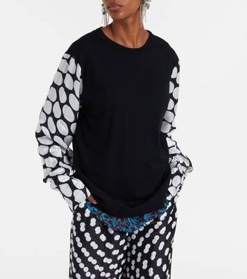Polka-dot cotton-blend top | Dries Van Noten