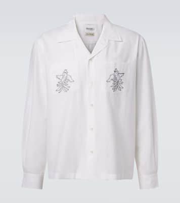 Chemise brodée en coton et soie | Bode