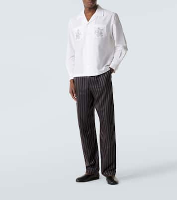 Chemise brodée en coton et soie | Bode