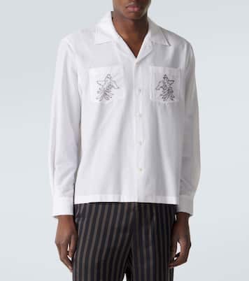 Chemise brodée en coton et soie | Bode