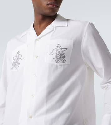 Chemise brodée en coton et soie | Bode