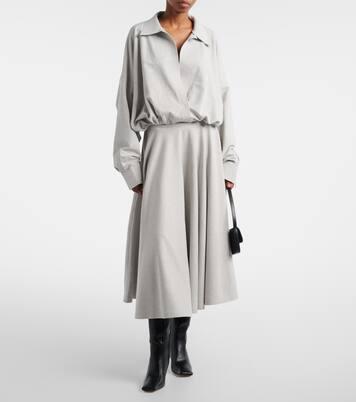 Jupe midi en coton mélangé | Norma Kamali