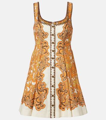 Printed linen and cotton minidress | Alémais