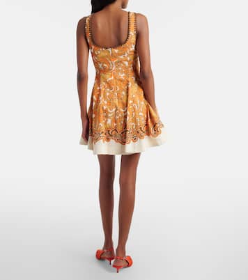 Printed linen and cotton minidress | Alémais