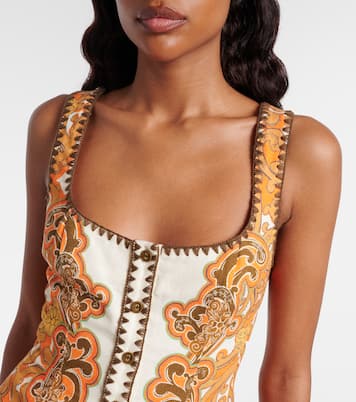 Printed linen and cotton minidress | Alémais