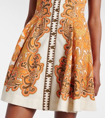 Printed linen and cotton minidress | Alémais