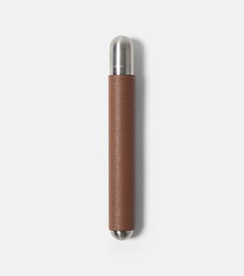 Leather-trimmed cigar holder | Giobagnara