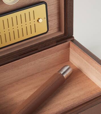 Leather-trimmed cigar holder | Giobagnara