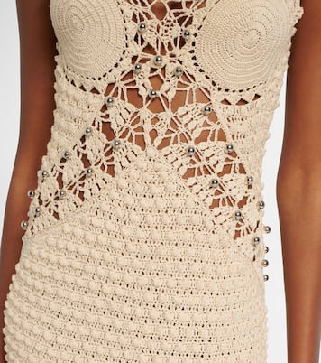 Verziertes Midikleid aus Häkelstrick | Rabanne