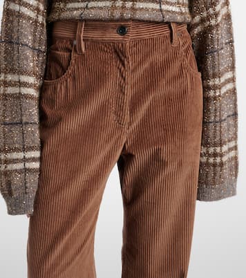 Cotton corduroy wide-leg pants  | Brunello Cucinelli