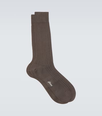 Ribbed-knit cotton socks | Brioni