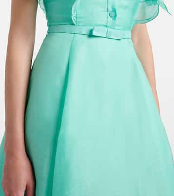 Elsie tie-neck linen and silk maxi dress | Leo Lin