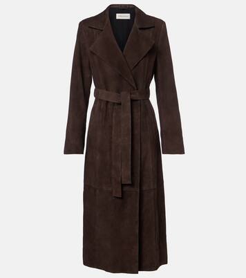 Winona belted suede wrap coat | Nour Hammour