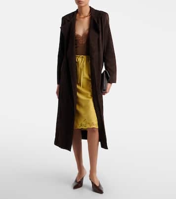 Winona belted suede wrap coat | Nour Hammour