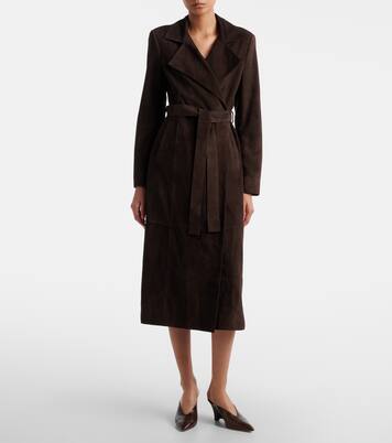 Winona belted suede wrap coat | Nour Hammour