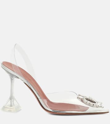 Pumps slingback Begum in PVC con cristalli | Amina Muaddi