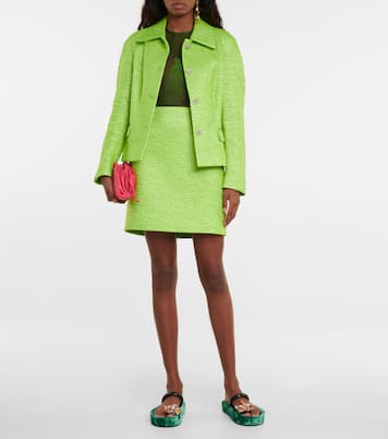 Minifalda en jacquard de tiro alto | Dries Van Noten