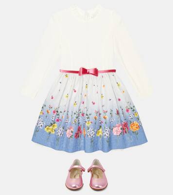 Robe en brocart à fleurs | Monnalisa