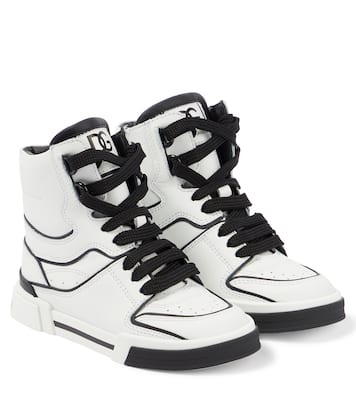 Leather high-top sneakers | Dolce&Gabbana Kids