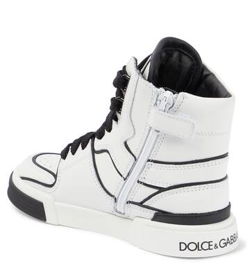 Leather high-top sneakers | Dolce&Gabbana Kids