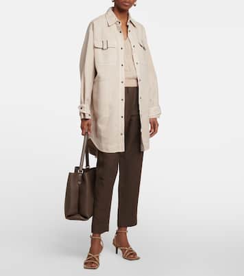 Hemdjacke aus Baumwolle und Leinen | Brunello Cucinelli