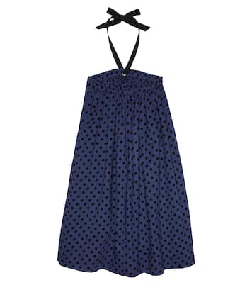 Agave polka dot cotton minidress | Caramel