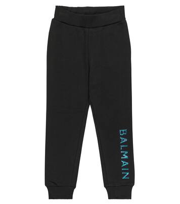 Logo cotton jersey sweatpants | Balmain Kids