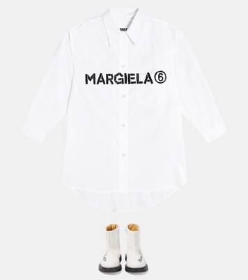 Logo cotton shirt dress | MM6 Maison Margiela Kids