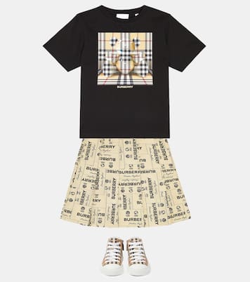 Gonna in jacquard a pieghe  | Burberry Kids