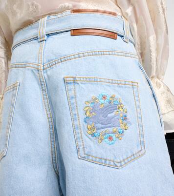 Embroidered denim shorts  | Etro