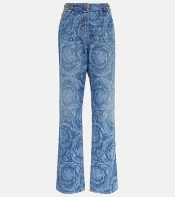 High-Rise Straight Jeans Barocco | Versace