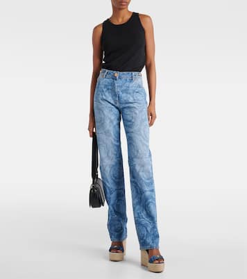 High-Rise Straight Jeans Barocco | Versace
