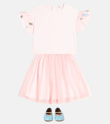 Ruffled cotton-blend top | Il Gufo