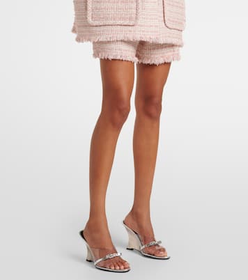 Gianni Ribbon 95 PVC wedge mules | Versace