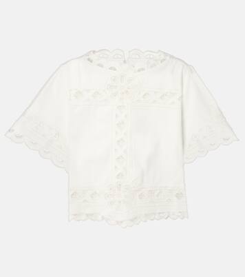 Besticktes Cropped-Top Parissa aus Baumwolle | Isabel Marant